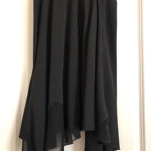 Black silk flowing skirt